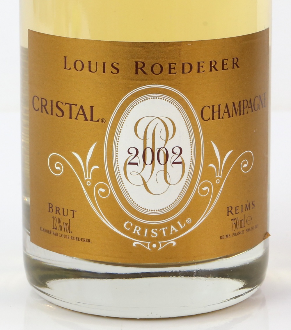 Three bottles of Louis Roederer Cristal Brut Champagne, 2002 vintage (3) - Image 3 of 3