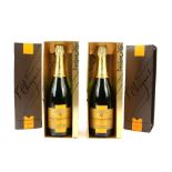 Two bottles of Veuve Clicquot Ponsardin Vintage 2004 Brut Champagne, both in presentation boxes (2)