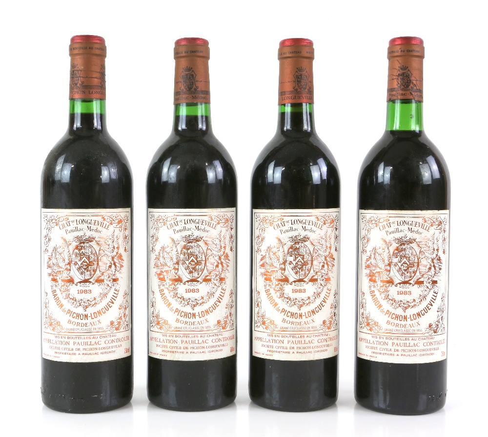 Four bottles of Chateau Longueville au Baron de Pichon-Longueville, Pauillac Medoc bordeaux red