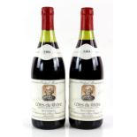Two bottles of Cote du Rhône 1989,  Cardinal Marny wine (2)