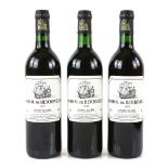 Three bottles of Admiral de Beychevelle, Saint Julien red wine, 1989 vintage (3)