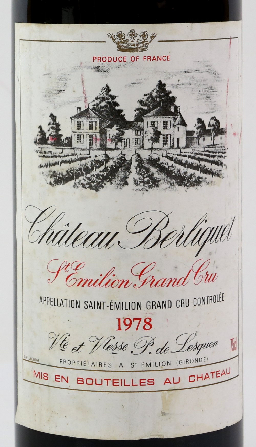 Two bottles of Chateau Berliquet, Saint Emillion Grand Cru red wine, 1978 vintage (2) - Image 2 of 3