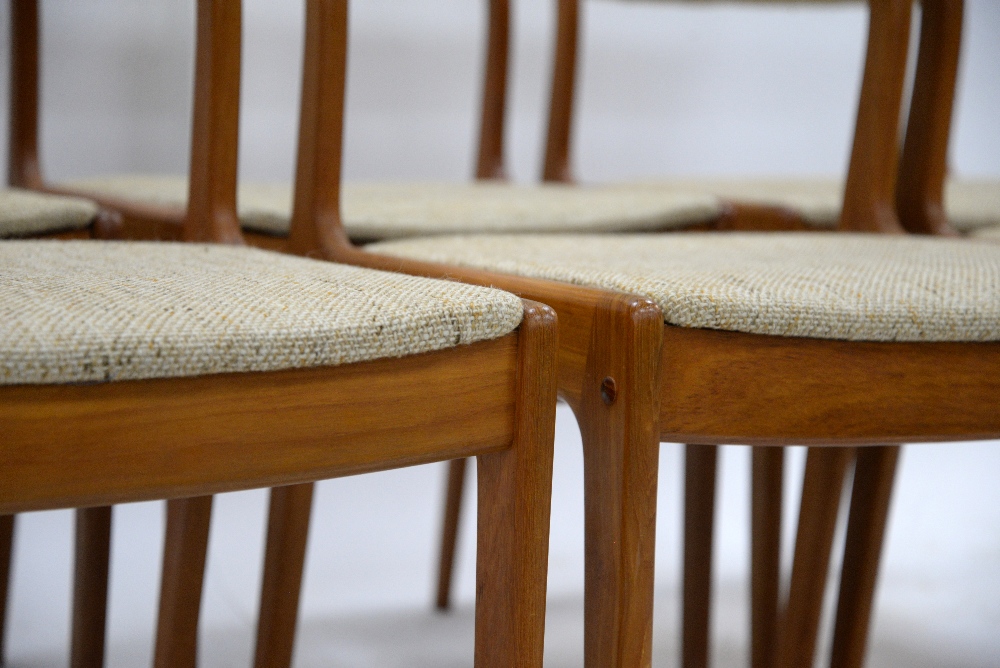 Johannes Andersen for Uldum Møbelfabrik, Denmark, set of six dining chairs with upholstered seats, - Image 24 of 30