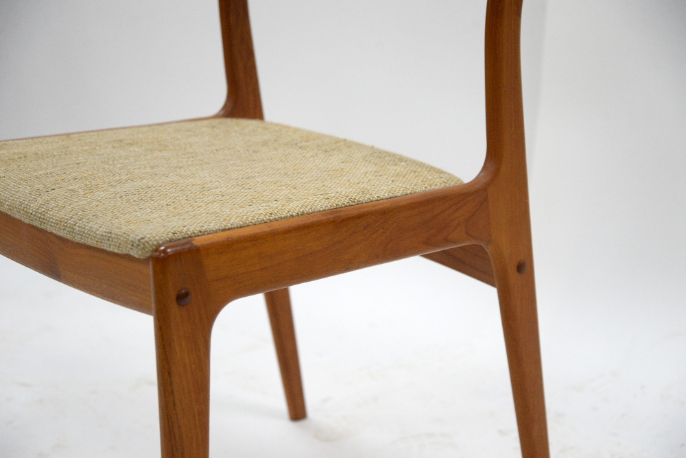 Johannes Andersen for Uldum Møbelfabrik, Denmark, set of six dining chairs with upholstered seats, - Image 10 of 30