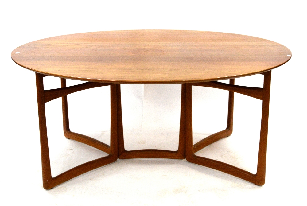 Peter Hvidt & Orla Molgaard-Nielson for France & Son, double gate leg drop-leaf dining table, w163 x - Image 29 of 40