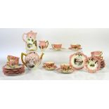 Foley part tea service including teapot, h16cm, jug with cover, h17cm, cups, saucers and cake