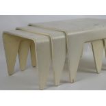 Marcel Breuer for Isokon, white painted plywood nesting tables, first designed in 1936, set of 3 -