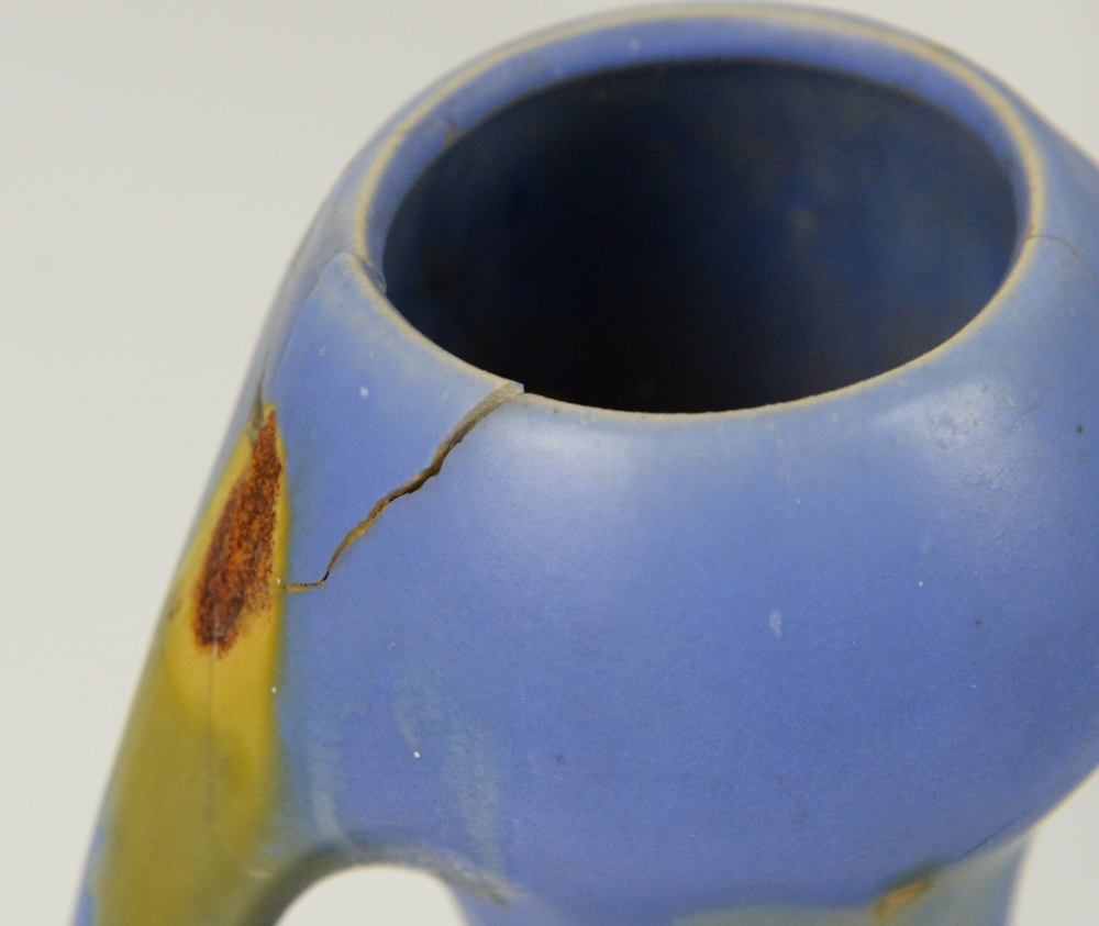 Belgium Pottery, Thulin Faiencerie, two vases in cobalt with ochre drip glaze and orange spots, - Image 10 of 40