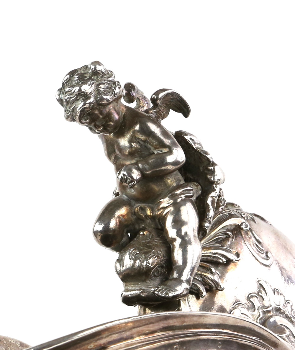 After Franz von Stuck for WMF, silver plated figural centrepiece, cast as cupid standing on a - Image 23 of 24