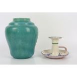 Carter Stabler Adams, Poole Sylvan Ware vase in turquoise glaze, impressed, printed and inscribed