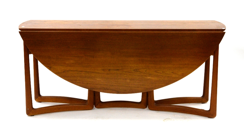 Peter Hvidt & Orla Molgaard-Nielson for France & Son, double gate leg drop-leaf dining table, w163 x - Image 2 of 40