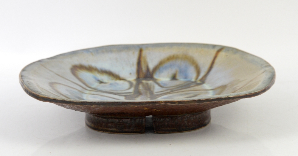 Michael Leach (British, 1913-1985), Yelland pottery, glazed stoneware footed dish, with stylised - Image 5 of 22