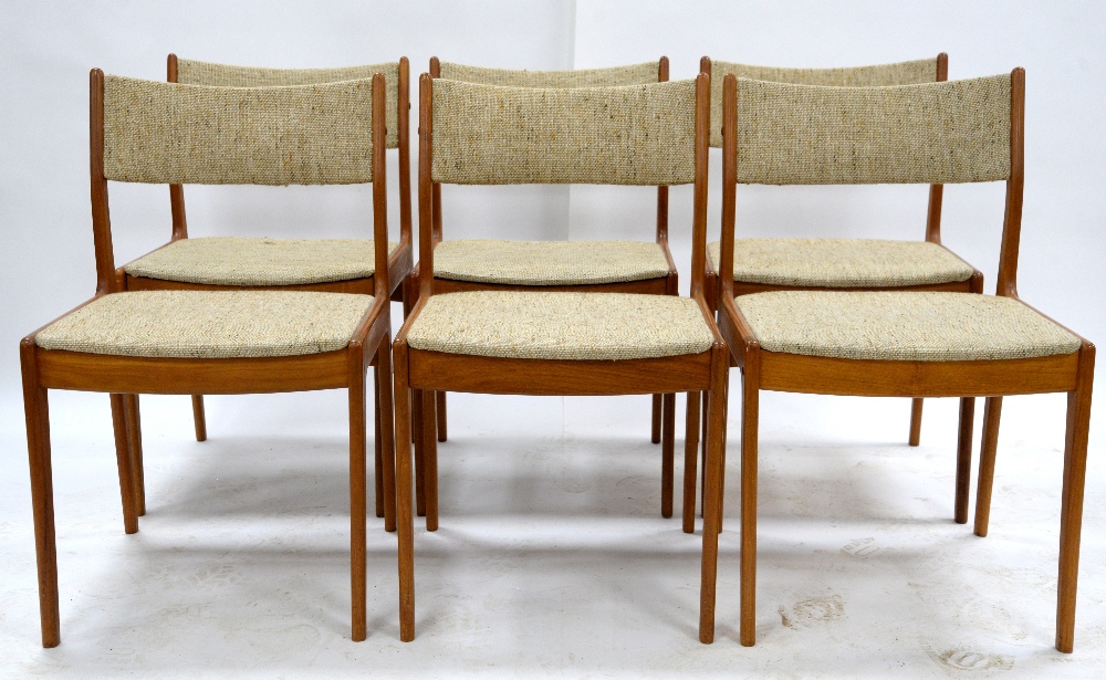 Johannes Andersen for Uldum Møbelfabrik, Denmark, set of six dining chairs with upholstered seats, - Image 15 of 30