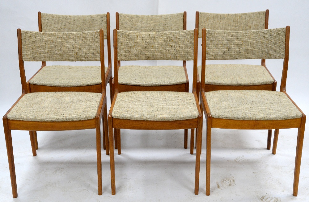 Johannes Andersen for Uldum Møbelfabrik, Denmark, set of six dining chairs with upholstered seats, - Image 2 of 30