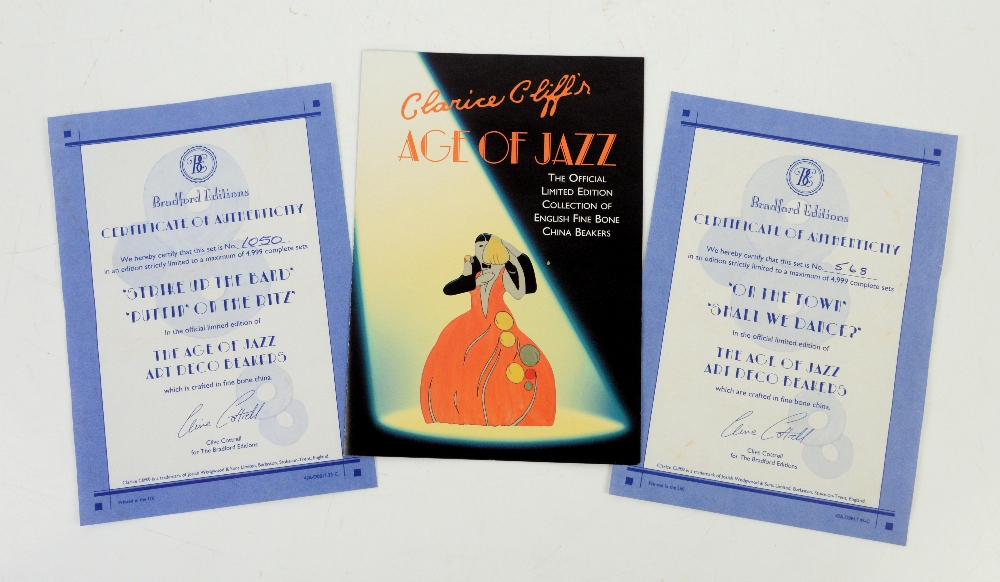 Wedgwood Clarice Cliff Limited edition ceramics; The Age of Jazz Art Deco Beakers 'On The town' - Image 7 of 8