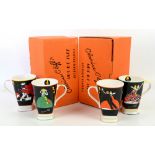 Wedgwood Clarice Cliff Limited edition ceramics; The Age of Jazz Art Deco Beakers 'On The town'