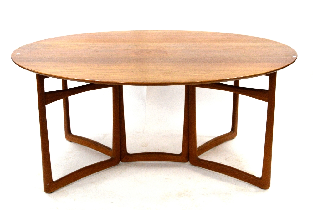 Peter Hvidt & Orla Molgaard-Nielson for France & Son, double gate leg drop-leaf dining table, w163 x - Image 30 of 40