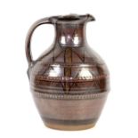 David Eeles (British, 1933-2015), studio pottery, large brown lustre glazed stoneware jug with