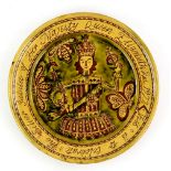 Mary Wondrausch slip decorated pottery charger, 'This is to celebrate The Silver Jubilee of Her