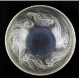 René Lalique Ondines opalescent glass bowl, early 20th century, the exterior relief moulded with