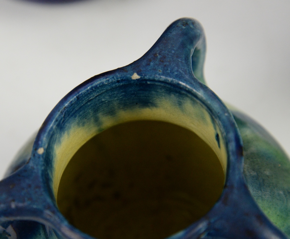 Belgium Pottery, including Thulin Faiencerie, vases and jugs in blue and green drip glaze, including - Image 15 of 38