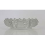 Lalique 'Cannes' ashtray, frosted glass moulded with tentacles to form v-shaped cigar rests in clear