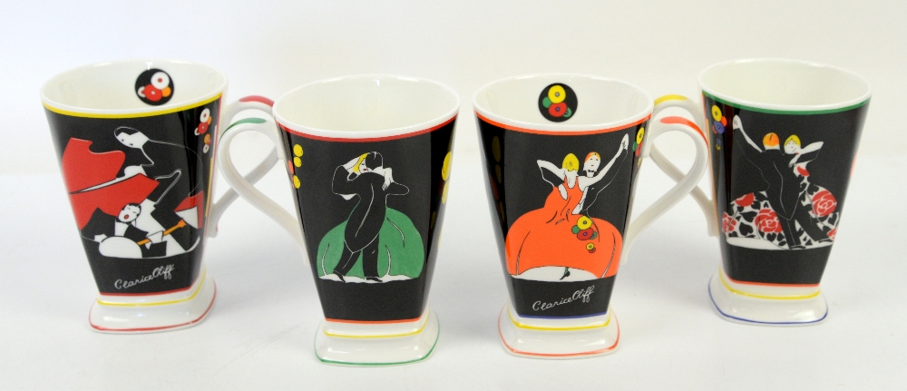 Wedgwood Clarice Cliff Limited edition ceramics; The Age of Jazz Art Deco Beakers 'On The town' - Image 3 of 8