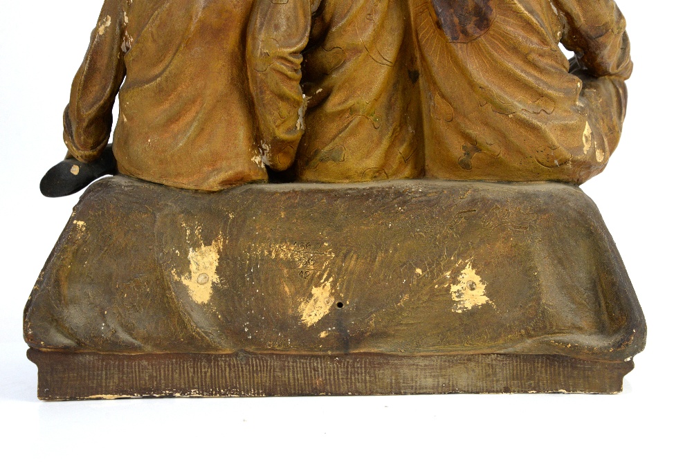 Goldscheider figure of three children dressed as clowns, on a shaped base, impressed marks and - Image 25 of 26