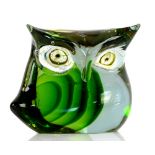 Attributed to Antonio Da Ros for Cenedese, a Murano Somerso glass model of an Owl, c.1968, unsigned,