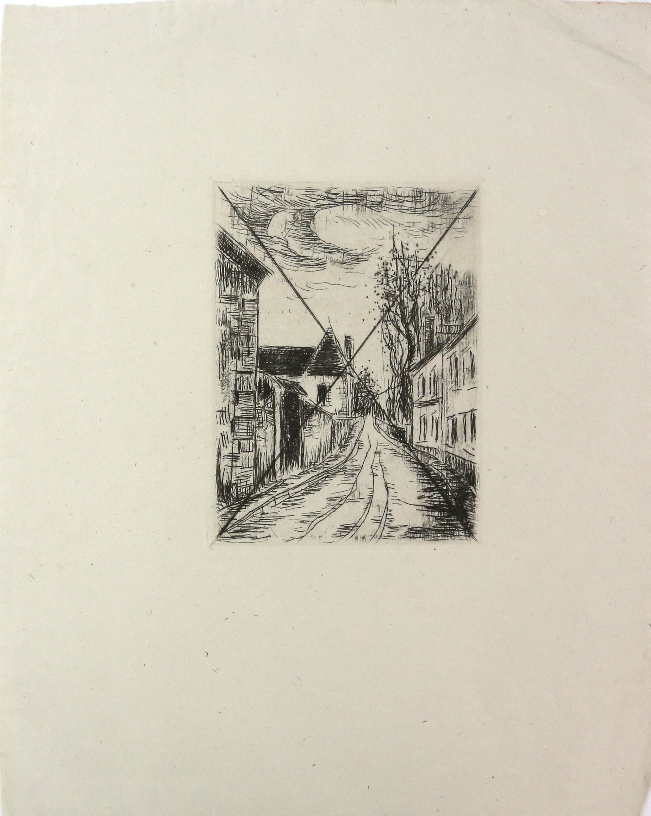 Mixed folder of unframed vintage etchings and prints, including Edward J Cherry (1886-1960), etching - Image 9 of 22