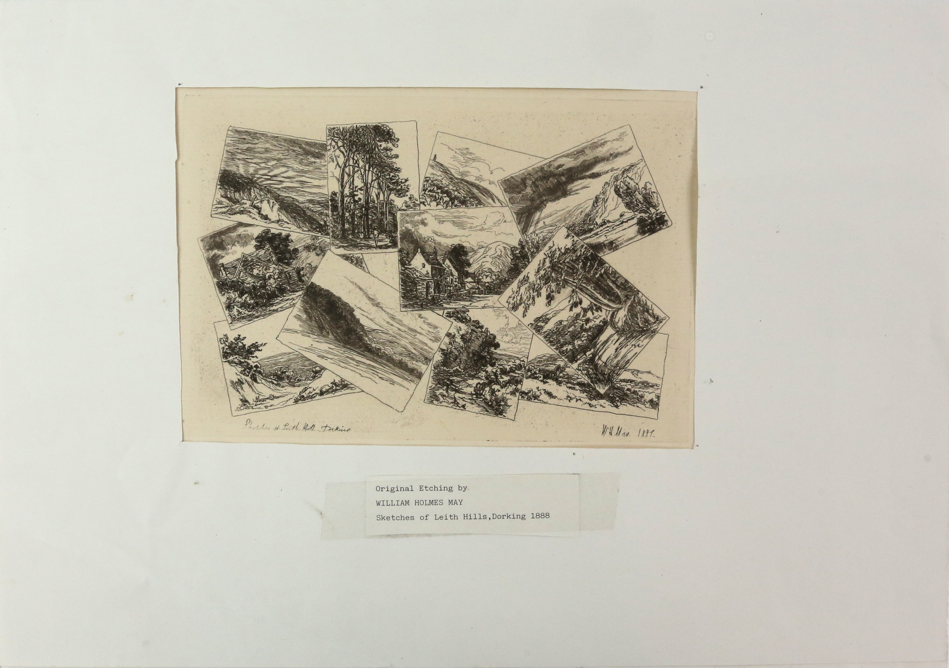 Mixed folder of unframed vintage etchings and prints, including Edward J Cherry (1886-1960), etching - Image 14 of 22