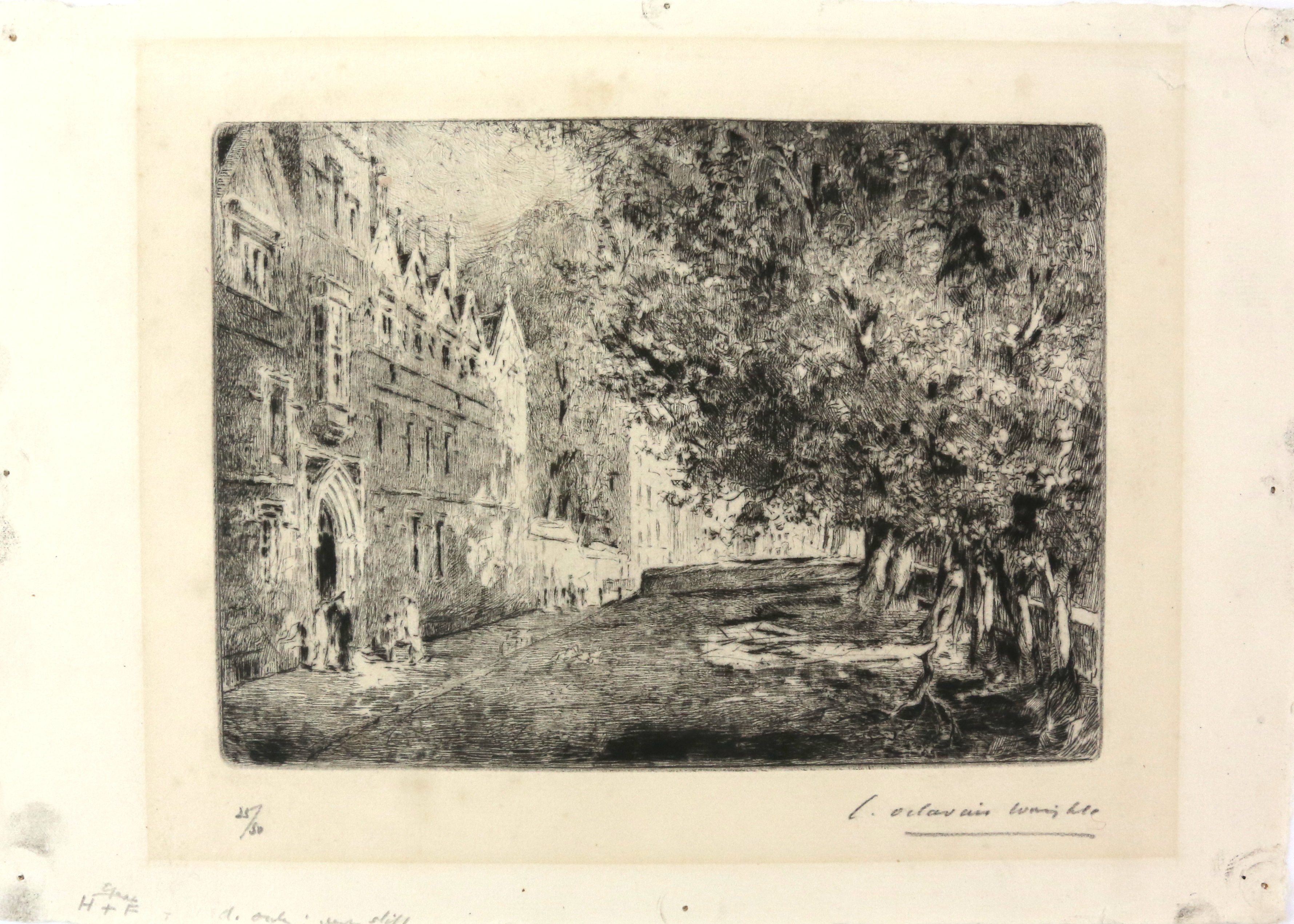 Mixed folder of unframed vintage etchings and prints, including Edward J Cherry (1886-1960), etching - Image 17 of 22