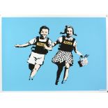 After Banksy. 'Jack and Jill / Police Kids'. Limited edition print, rubber stamp of West Country