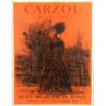 Jean Carzou, French 1907-2000 Exhibition Poster Musee Municipal De St Paul, 1965, signed in