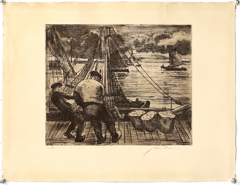 Mixed folder of unframed vintage etchings and prints, including Edward J Cherry (1886-1960), etching - Image 3 of 22