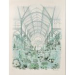 David Gentleman, Covent Garden Flower Market, print, limited edition no 19/70, in silver frame, 60 x