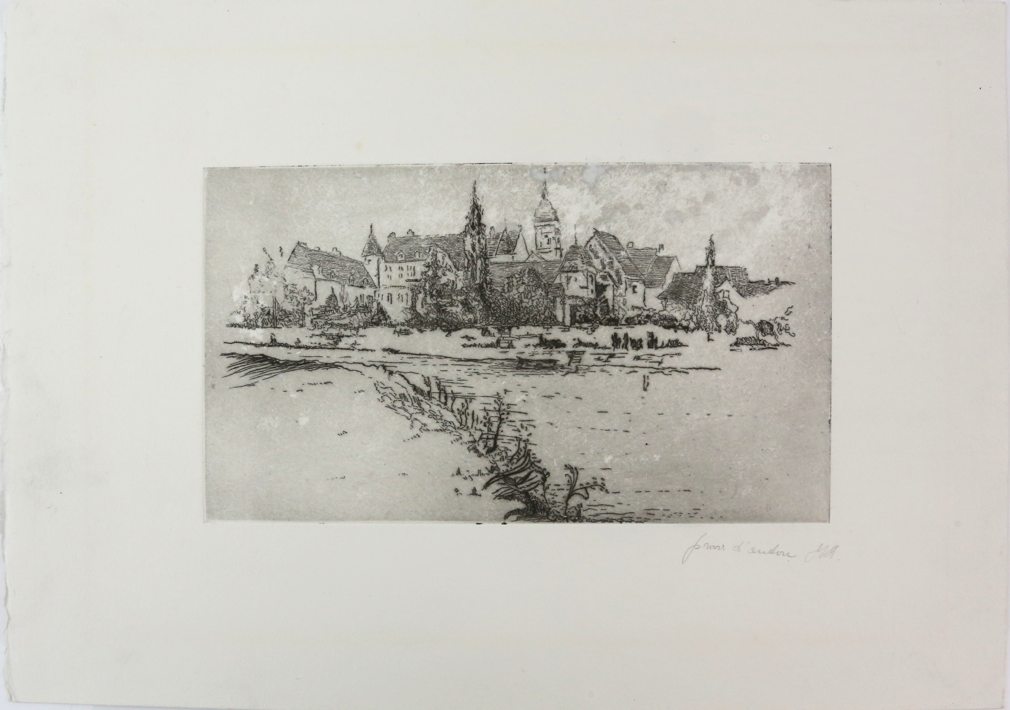 Mixed folder of unframed vintage etchings and prints, including Edward J Cherry (1886-1960), etching - Image 10 of 22