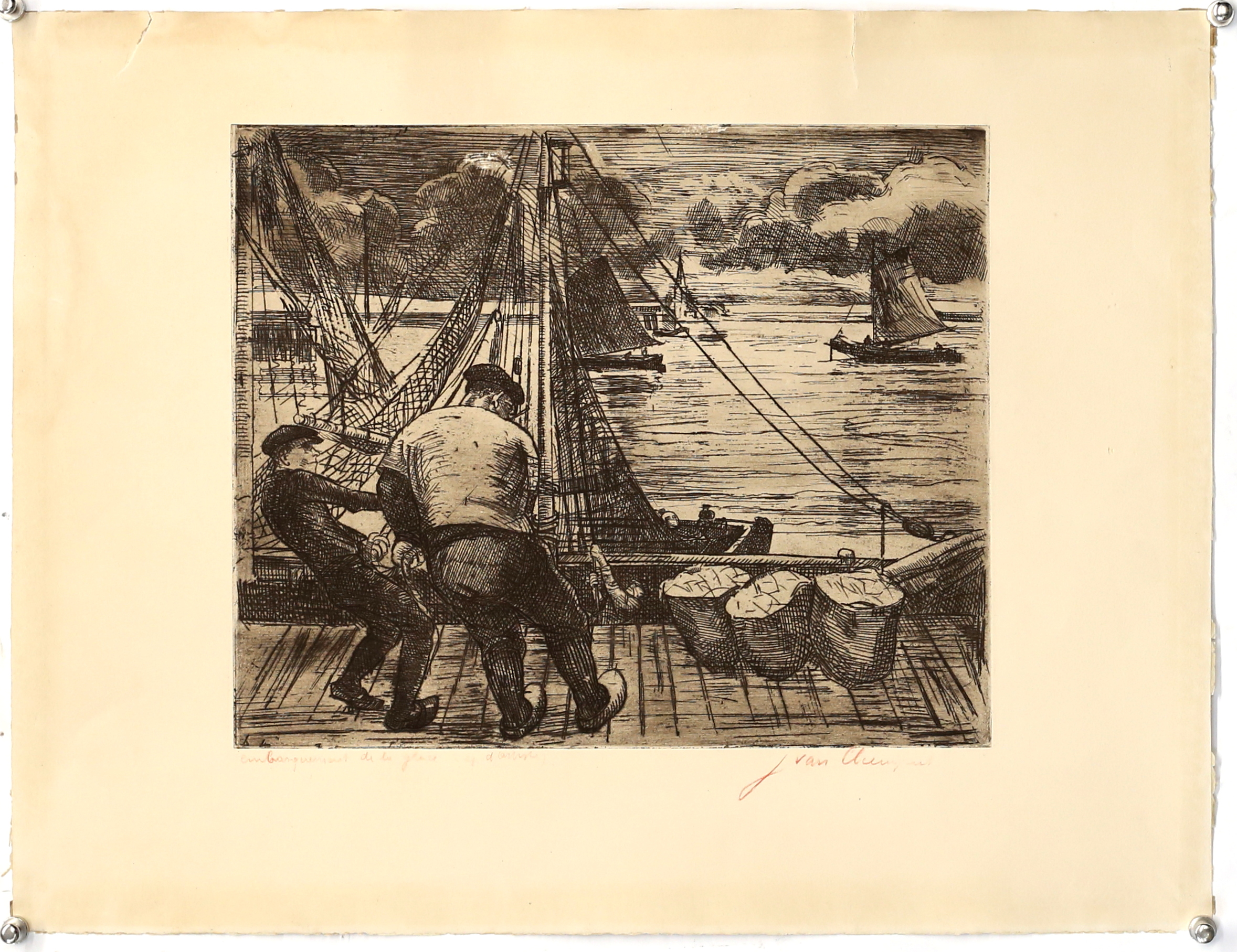 Mixed folder of unframed vintage etchings and prints, including Edward J Cherry (1886-1960), etching - Image 22 of 22