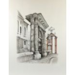 David Gentleman, Covent Garden Prospects series: 'St Giles-in-the-Fields Lichgate', lithographic