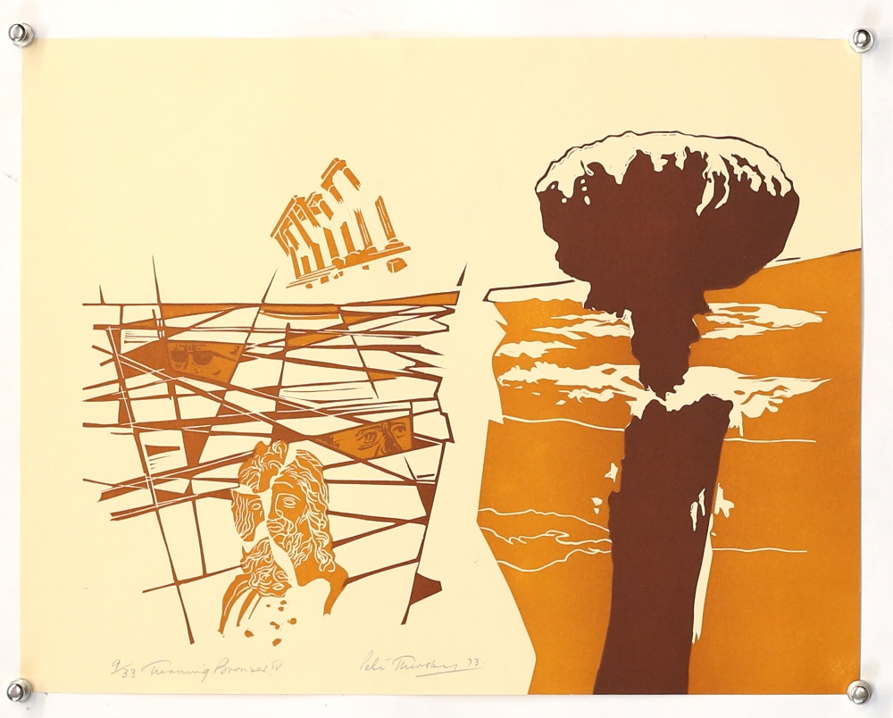 Peter Thursby PPRWA, FRBS (British, 1930-2011). Three limited edition linocut prints. 'Turning - Image 9 of 9