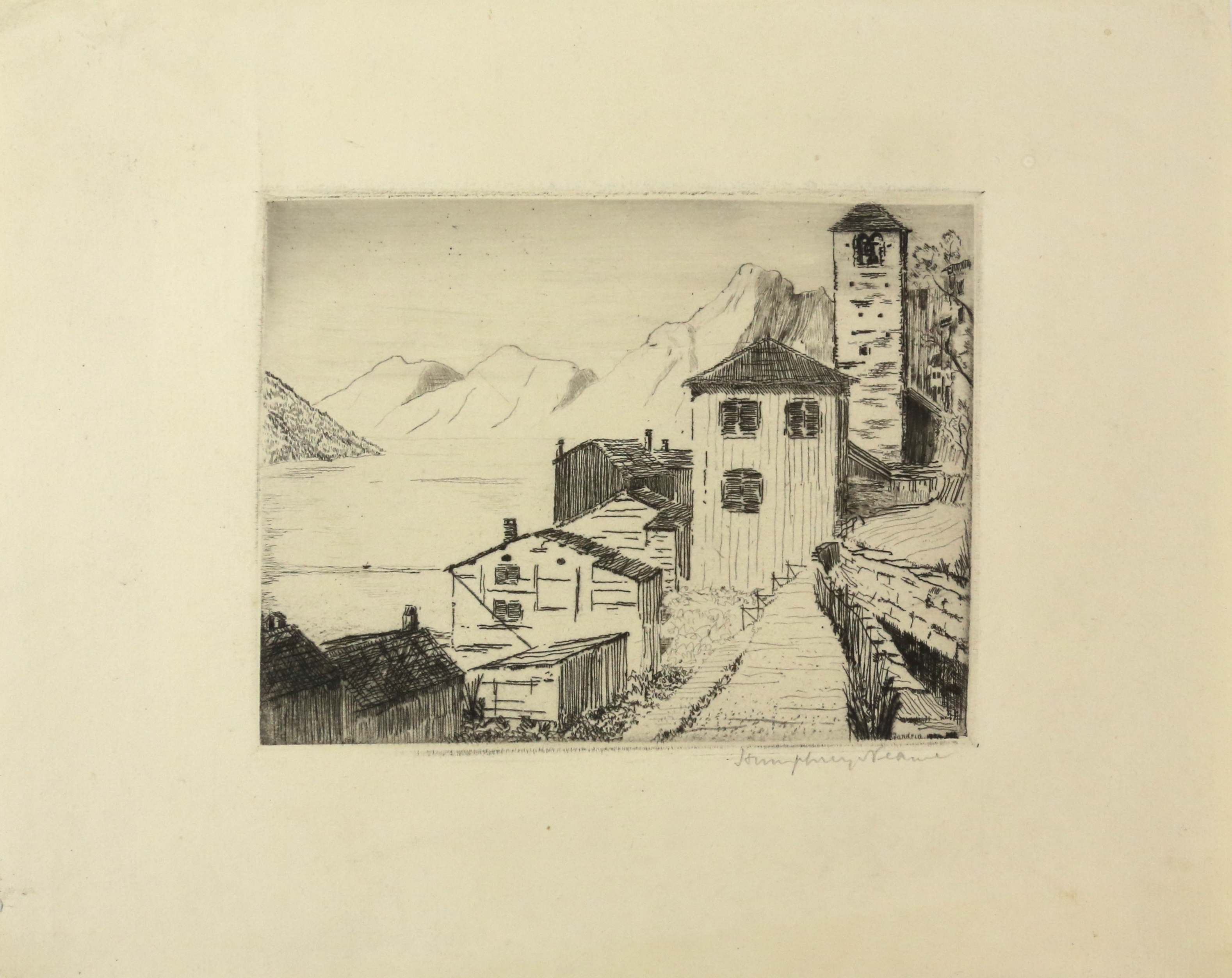 Mixed folder of unframed vintage etchings and prints, including Edward J Cherry (1886-1960), etching - Image 11 of 22