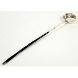 Large provincial English silver and Baleen handle punch ladle by Newcastle makers John Langlands and