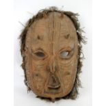 Ancestral / spirit figure mask, Yuat River, Lower Sepik, New Guinea, wood, clay, pigments, fibre and