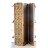 20th century four section folding room screen 198H x 183W