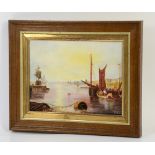 Alan Whitehead pair of Marine Scapes, watercolours of boats at low water signed lower right, 24cm