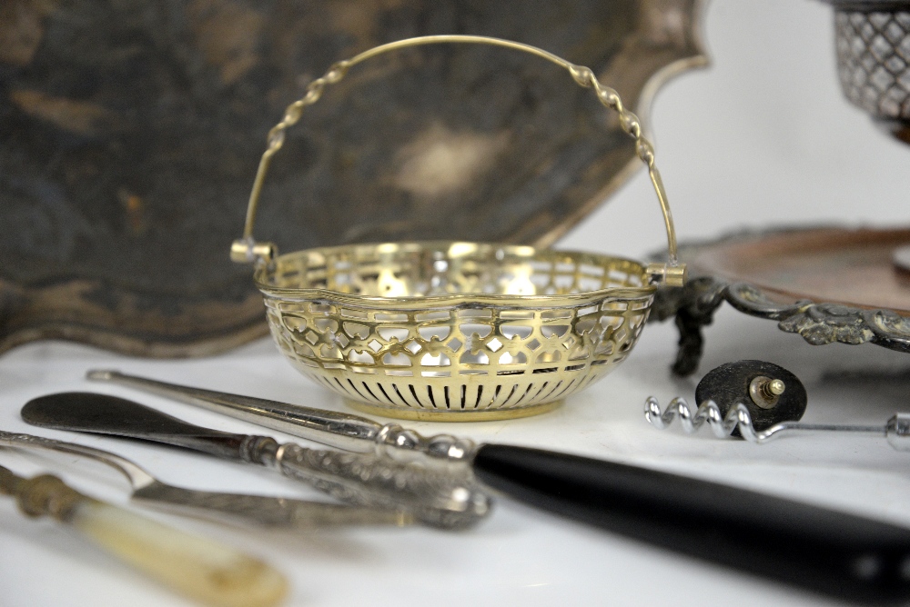 A Georgian silver caddy spoon, a pair of silver miniature candlesticks, a silver cup, white metal - Image 23 of 27