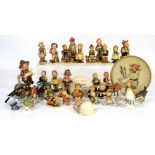 Collection of Goebel Hummel figurines of children (25) and 9 birds
