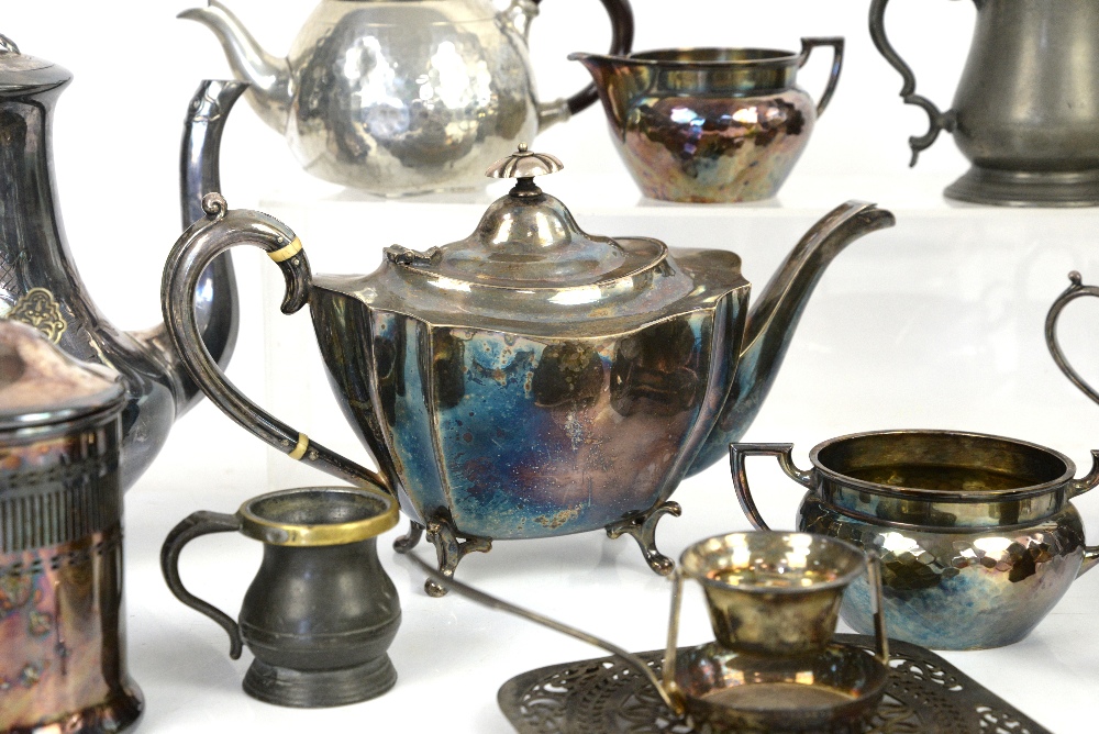 A quantity of silver plate to include various tea and coffee pots, mugs, sugar bowls etc. - Image 21 of 25