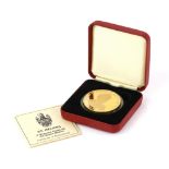 A gold St Helena 50 pence coin, celebrating the Queen Mother in 2000, 47.54 g of 22 carat gold,