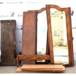 20th century French mahogany armoire with two mirrored doors on plinth base. 240H x 130W x 44D